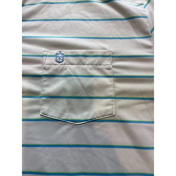Peter‎ Millar Mens White Golf Polo Shirt Large Summer Comfort PCG Logo - Picture 3 of 5